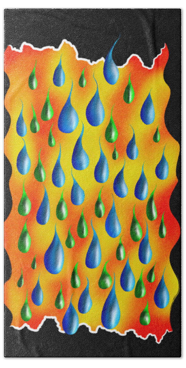 Drop Bath Towel featuring the painting Greoforio V3 - pure rain by Cersatti