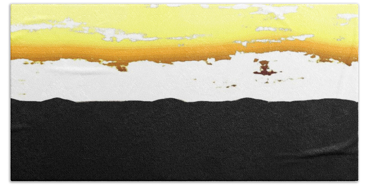 Photo Abstract Digital Painting Bath Towel featuring the digital art Abstract Digital Sundown by Marsha Heiken