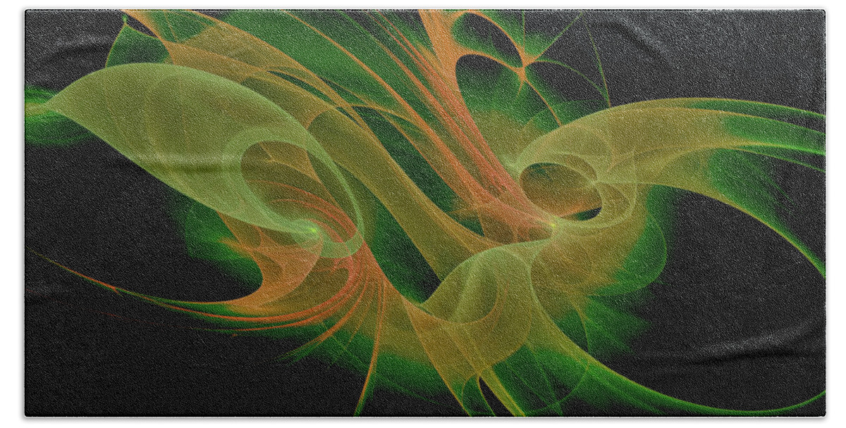 Abstract Hand Towel featuring the digital art Abstract FFZ by Deborah Benoit