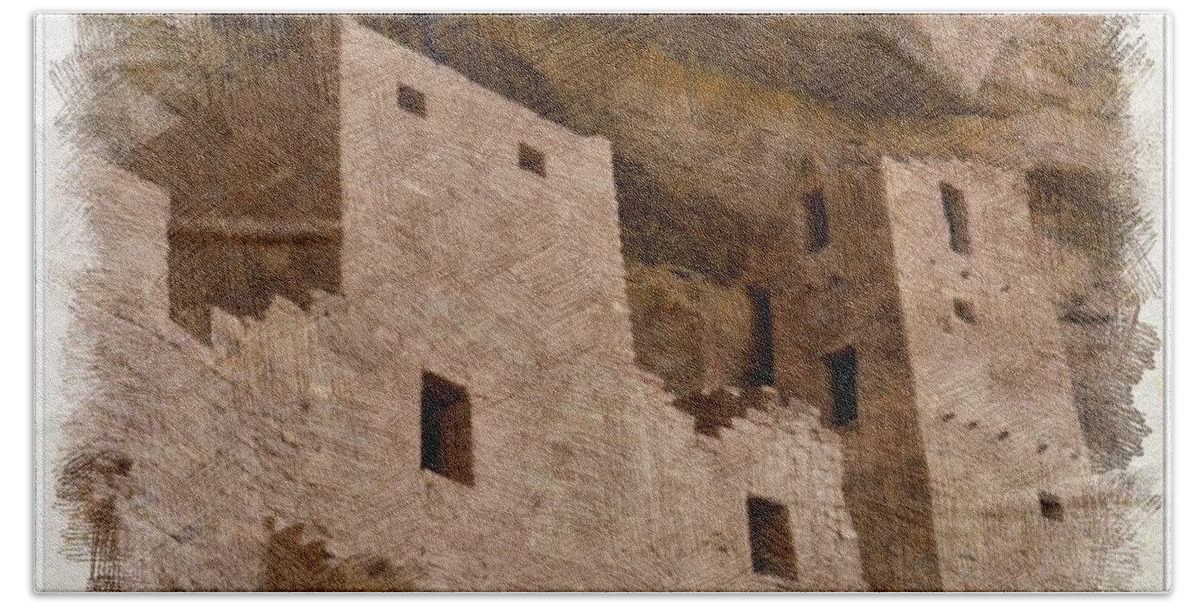 Ancient Ruins Hand Towel featuring the photograph Abstract Mesa Verde by Debby Pueschel