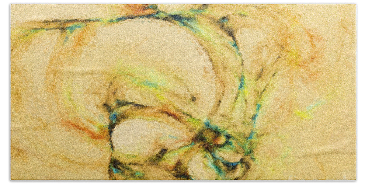 Abstract Bath Towel featuring the painting Abstract of Hope by Deborah Benoit