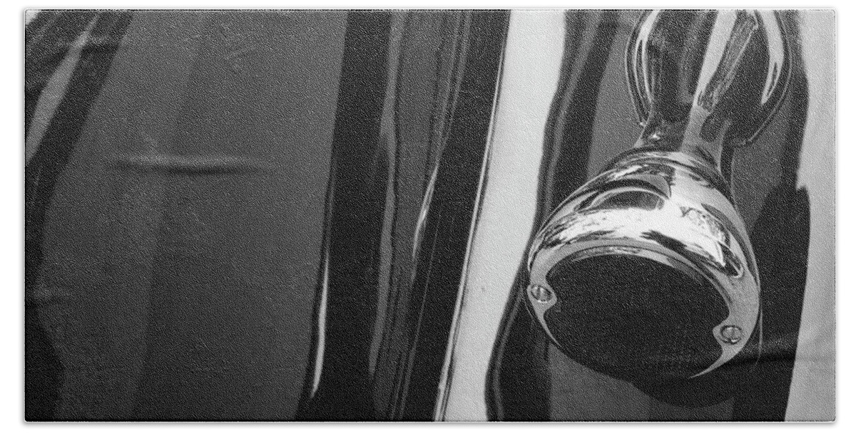 Vehicle Hand Towel featuring the photograph Abstract Reflection BW SQ - Vehicle by David Gordon
