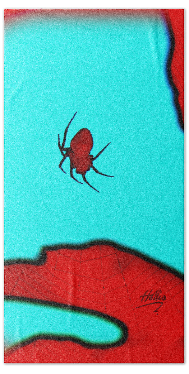 Spider Bath Towel featuring the photograph Abstract Spider by Linda Hollis