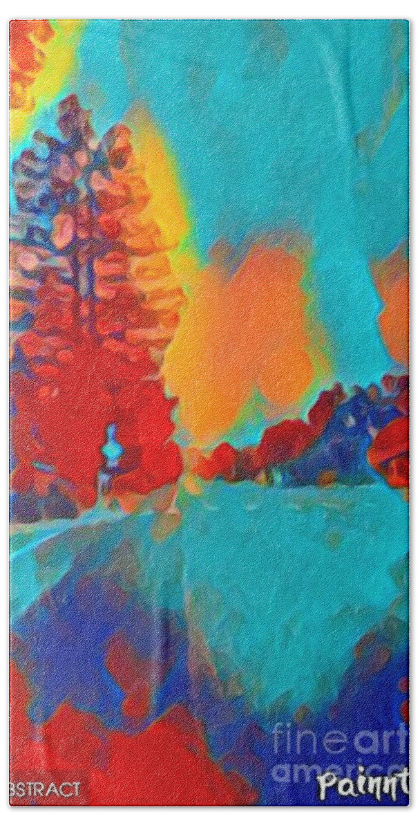 Abstract Bath Towel featuring the mixed media Abstract sunrise by Steven Wills