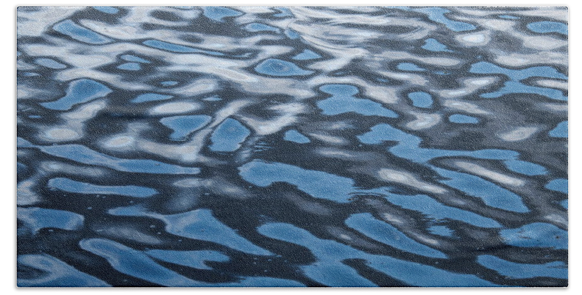Blue Bath Towel featuring the photograph Abstract Water Reflection 3 by Lidija Ivanek - SiLa
