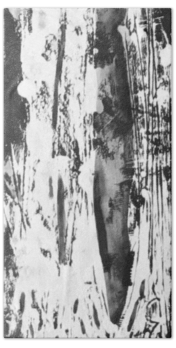 Trees Mono-prints Carol Rashawnna Williams Nature Black And White Hand Towel featuring the painting Abundance by Carol Rashawnna Williams