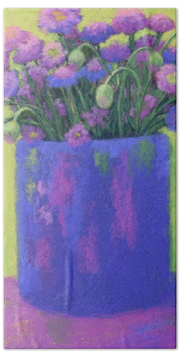 Flowers Hand Towel featuring the painting Abundance by Nancy Jolley