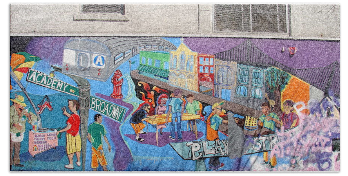Inwood Bath Towel featuring the photograph Academy Street Mural by Cole Thompson