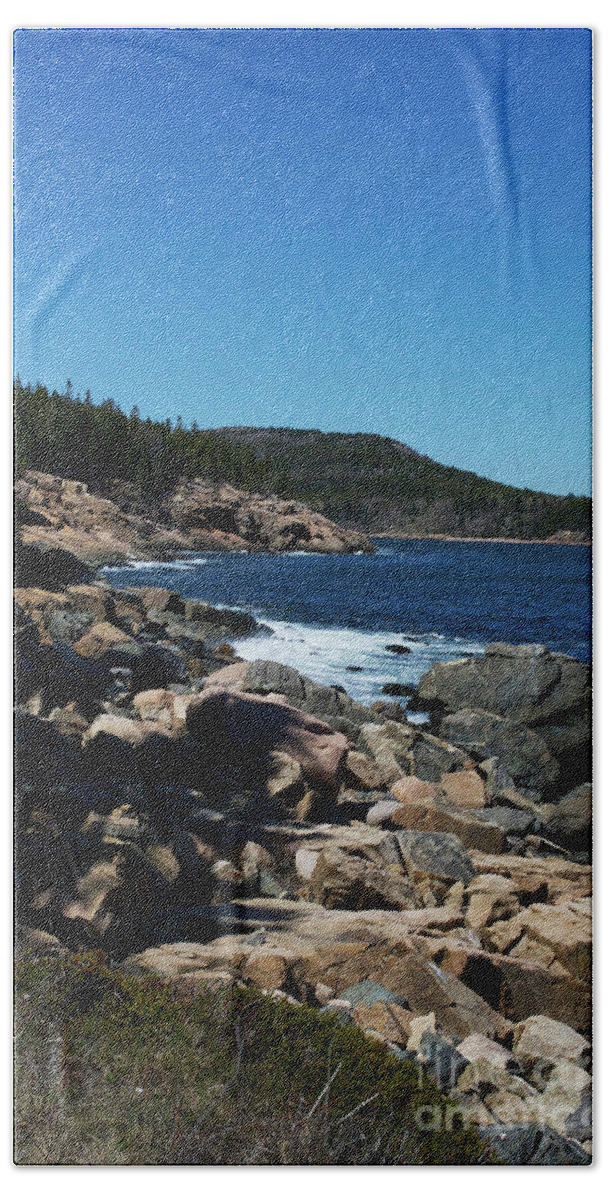 Scenic Tours Bath Towel featuring the photograph Acadia Coast by Skip Willits