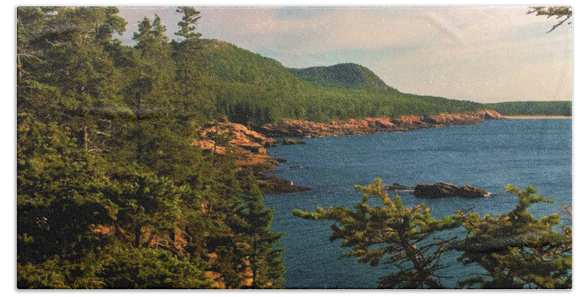 Otter Point Hand Towel featuring the photograph Acadia by Lisa Dunn