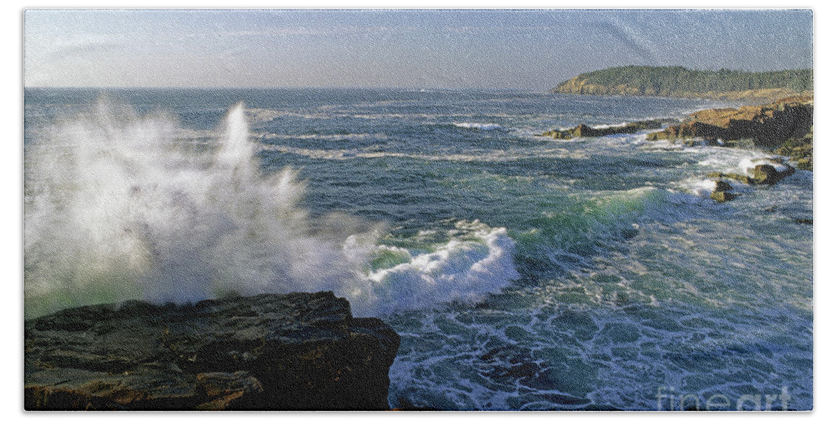 Ocean Bath Towel featuring the photograph Crashing wave, Acadia National Park, Maine, USA by Kevin Shields