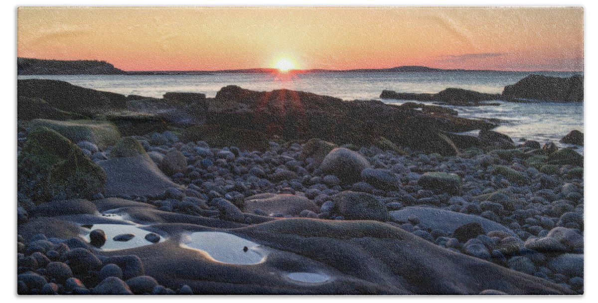 Sunrise Hand Towel featuring the photograph Acadian Sunrise by Holly Ross