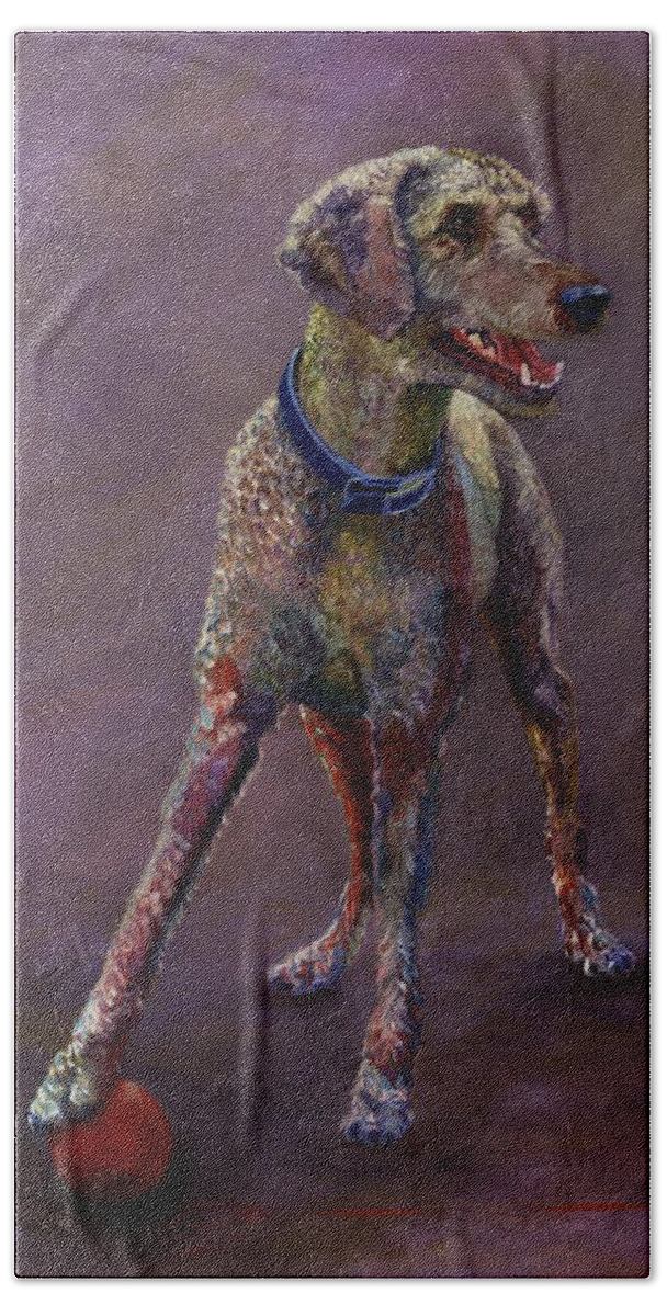 Pet Bath Towel featuring the painting Ace by Susan Hensel