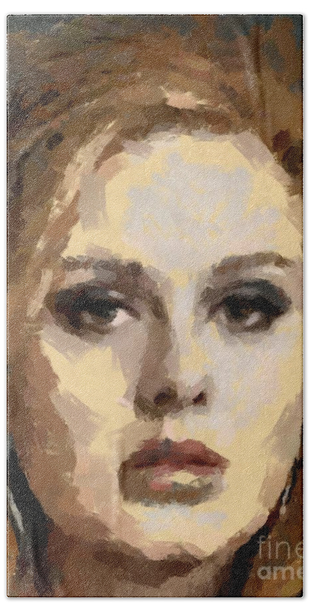 Portrait Hand Towel featuring the painting Adele by Dragica Micki Fortuna