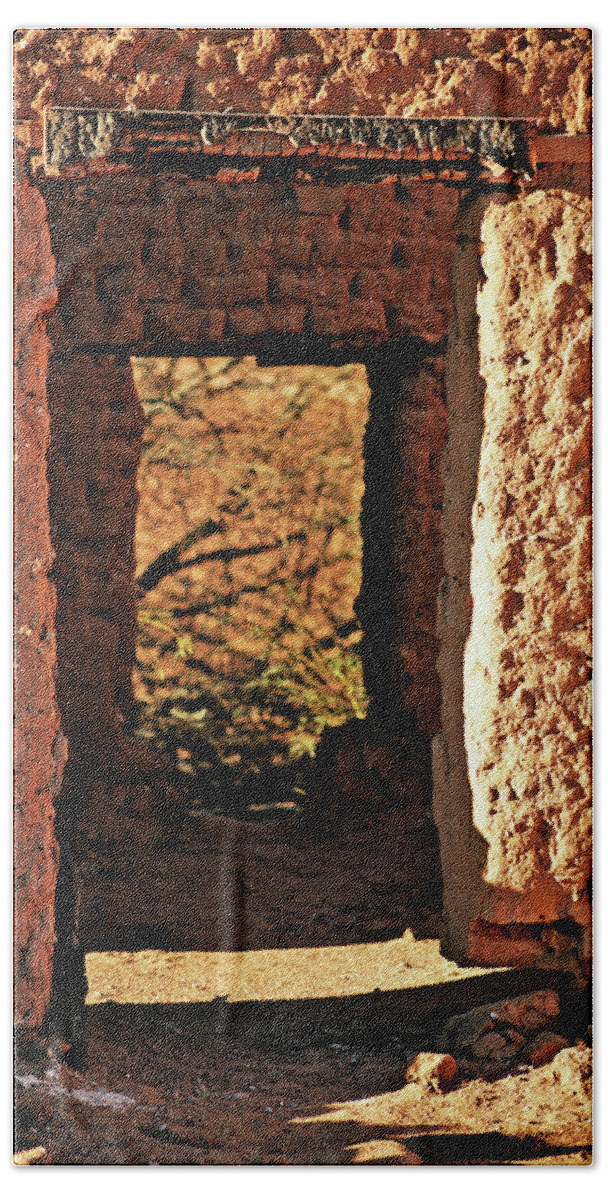 Doorway Hand Towel featuring the photograph Adobe Ruin by Charles Benavidez