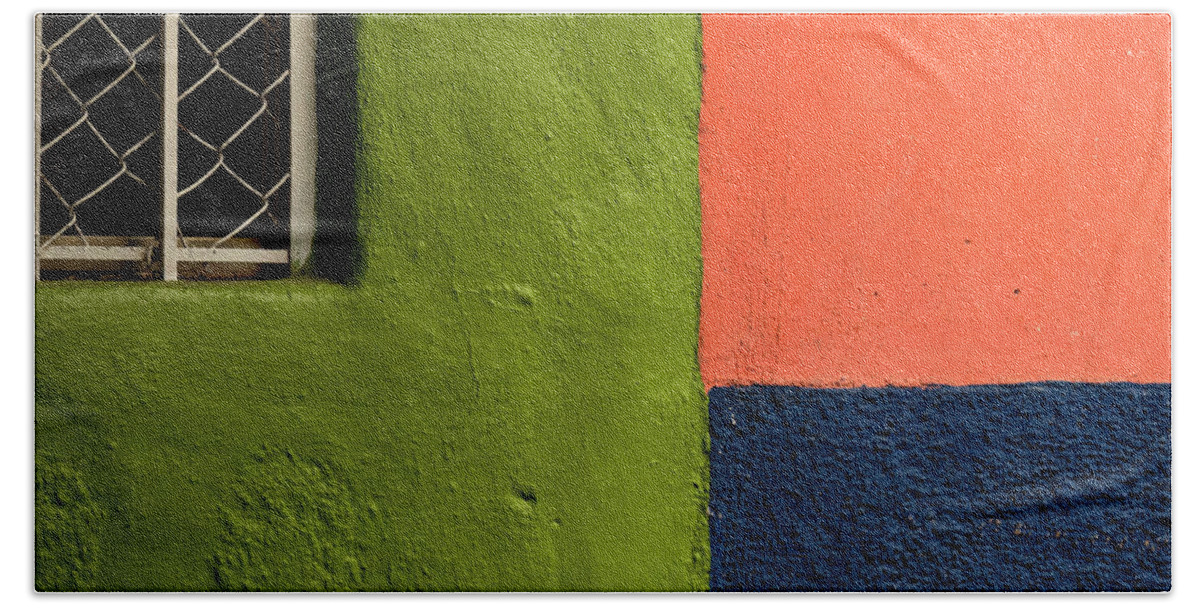 Adobe Bath Towel featuring the photograph Adobe Walls Green Orange Blue by Doug Matthews