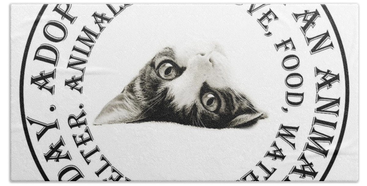 Andee Design Cat Bath Towel featuring the photograph Adopt A Pet T-Shirt Design by Andee Design