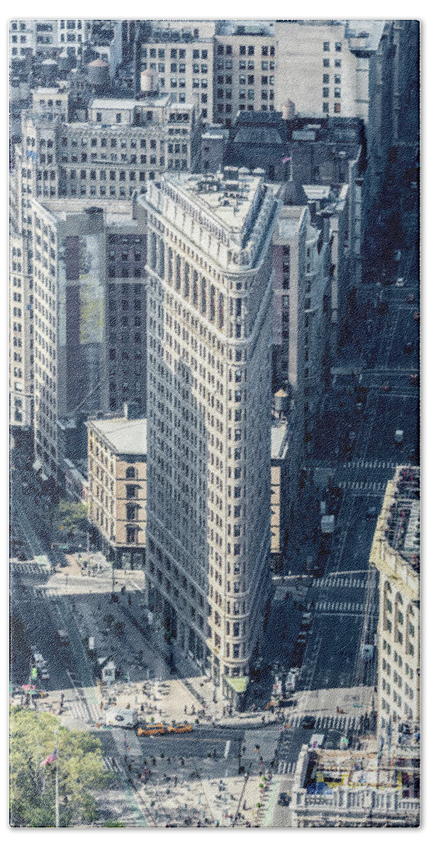 New York Hand Towel featuring the photograph Aerial of Flatiron building, New York, USA by Matteo Colombo
