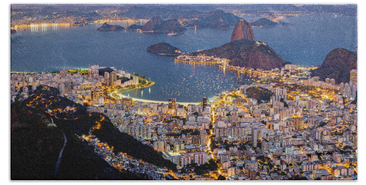 South America Bath Sheet featuring the photograph Aerial Rio by Mihai Andritoiu