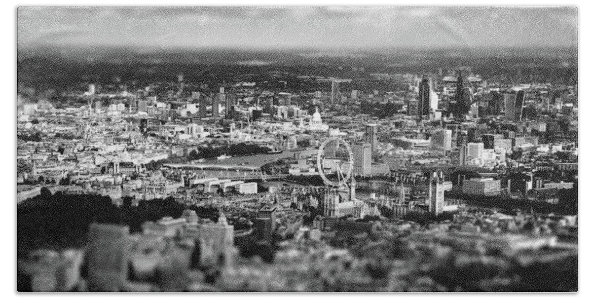 Aerial View Of London Hand Towel featuring the photograph Aerial View Of London 6 by Mark Rogan