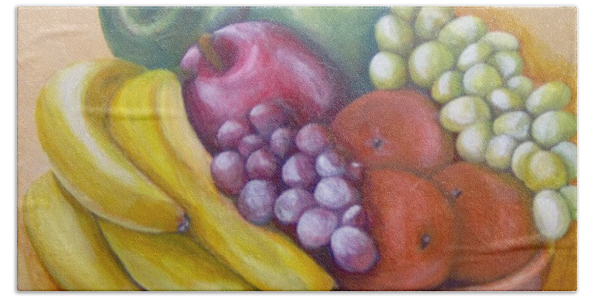 Fruit Hand Towel featuring the painting Affluent by Saundra Johnson