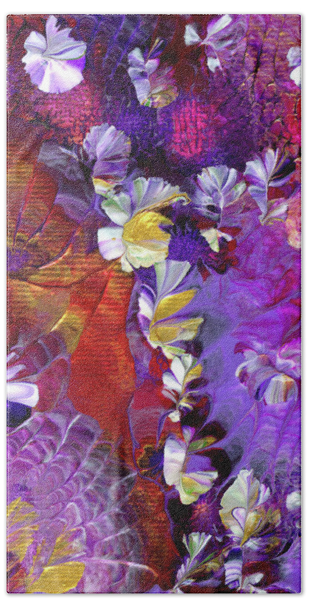 Fantasy Hand Towel featuring the painting African Violet Awake #5 by Nan Bilden
