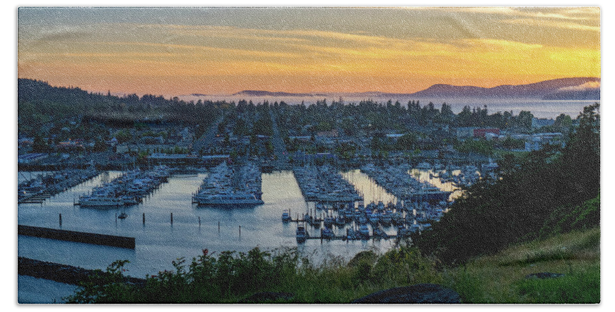 Marina Bath Towel featuring the photograph After Sunset at the Marina by Ken Stanback