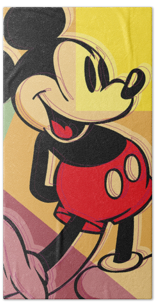 Logo Hand Towel featuring the painting After Warhol Mickey by Gary Grayson