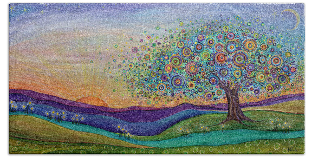 Landscape Hand Towel featuring the painting Afterglow - This Beautiful Life by Tanielle Childers