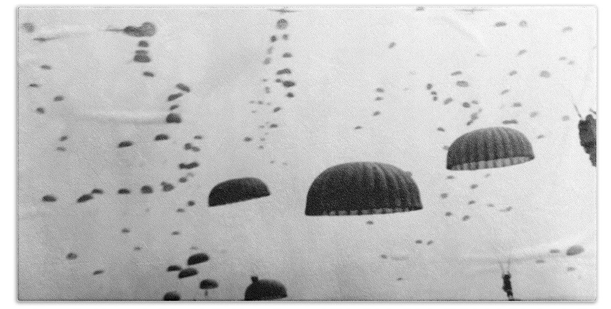 #faatoppicks Bath Sheet featuring the photograph Airborne Mission During WW2 by War Is Hell Store