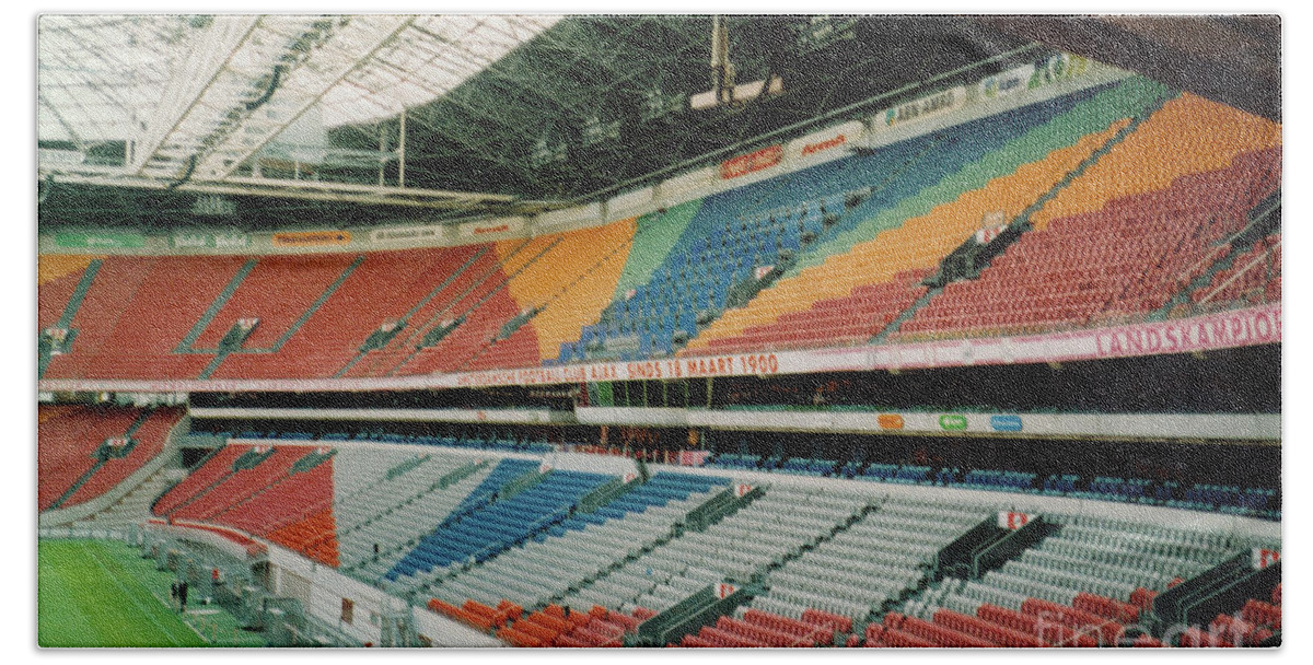 Ajax Hand Towel featuring the photograph Ajax Amsterdam - Amsterdam Arena - West Side Stand - August 2007 by Legendary Football Grounds