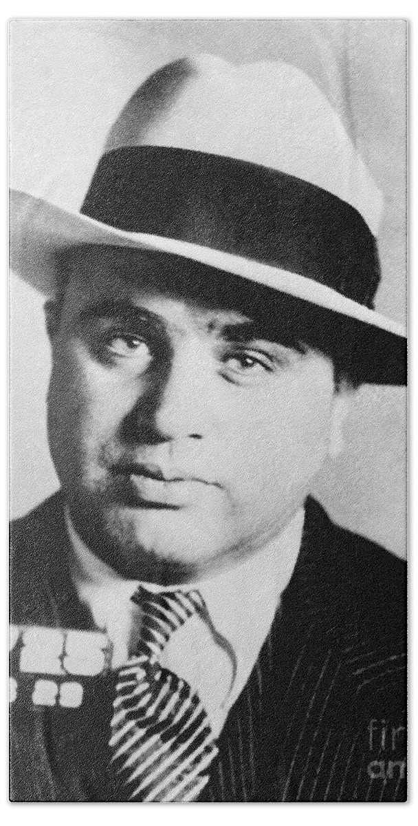 Prohibition Hand Towel featuring the photograph Al Capone Mugsot by Jon Neidert
