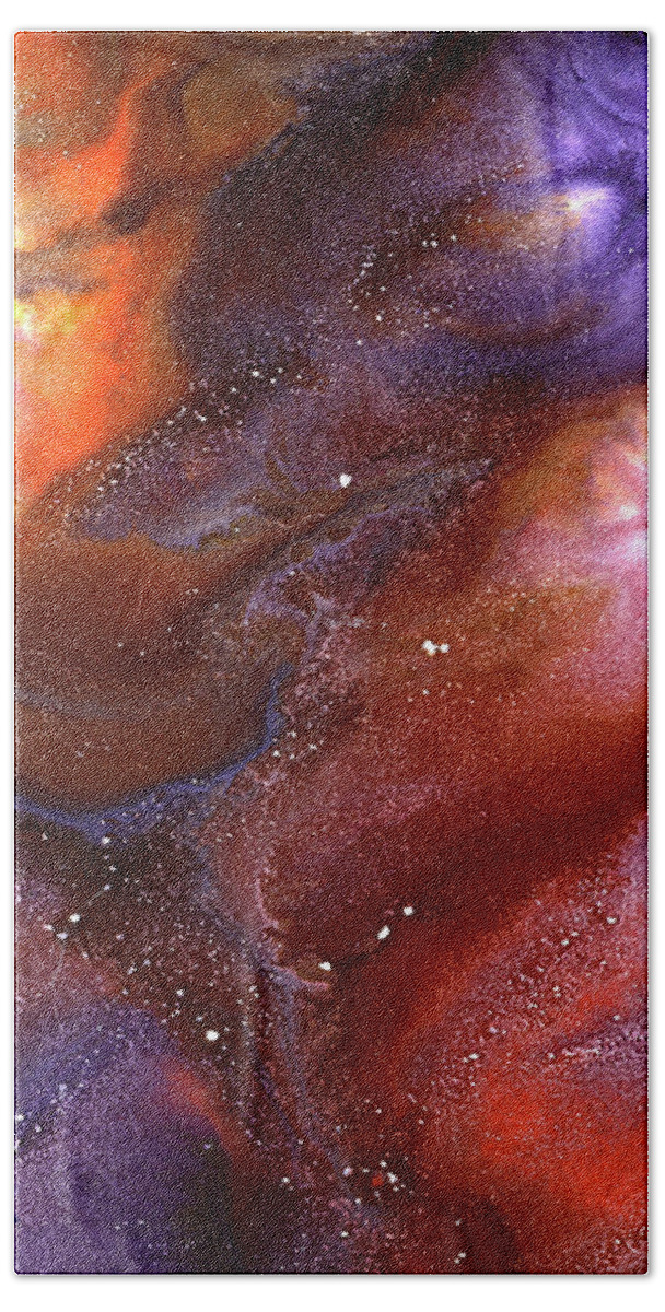 Gallery Hand Towel featuring the painting ALCHEMY 03e by Dar Freeland