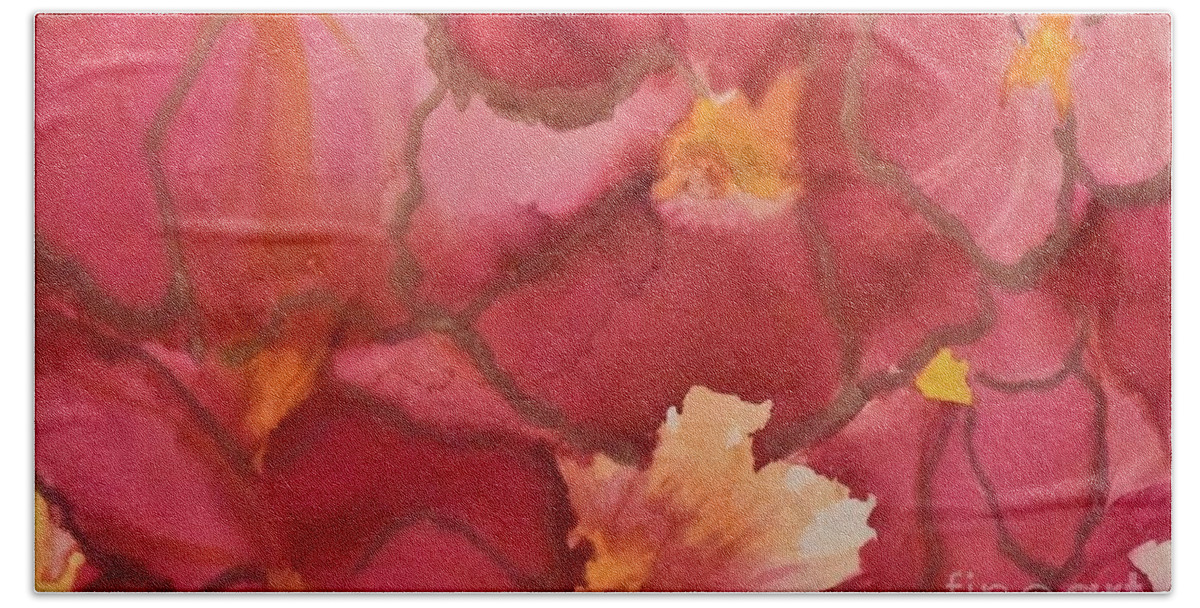 Alcohol Bath Towel featuring the painting Alcohol Ink - 02 by Monika Shepherdson
