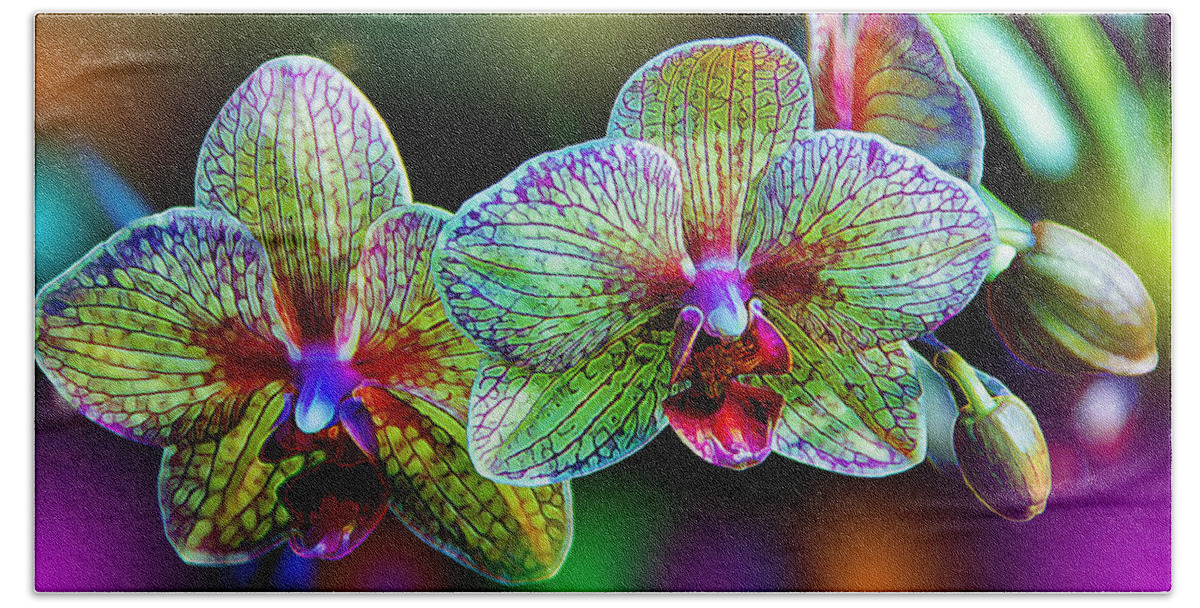 Orchids Hand Towel featuring the photograph Alien Orchids by Bill and Linda Tiepelman