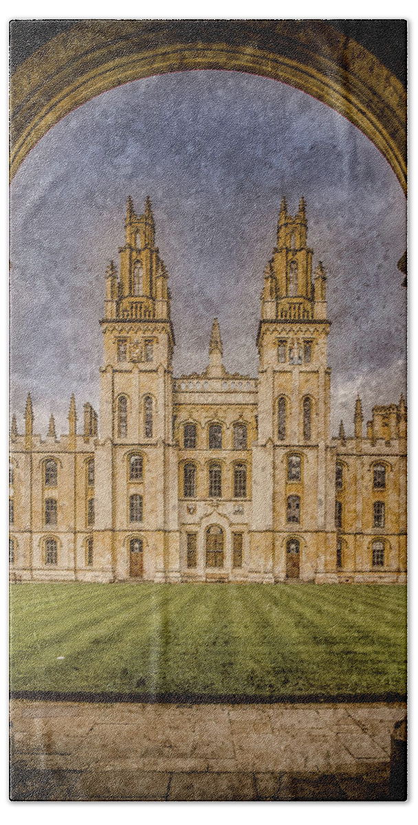 All Souls College Bath Towel featuring the photograph Oxford, England - All Soul's by Mark Forte