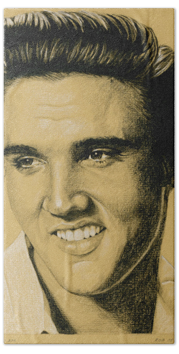 Elvis Bath Towel featuring the drawing All that I am by Rob De Vries