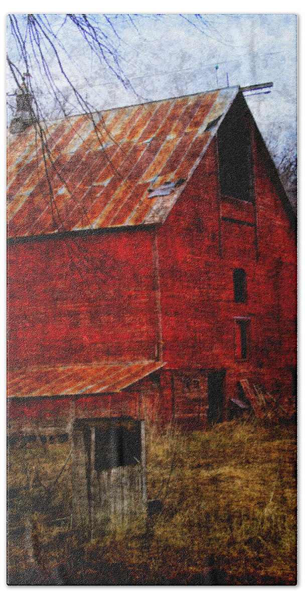 Barn Bath Towel featuring the photograph Almost Gone by Julie Lueders 