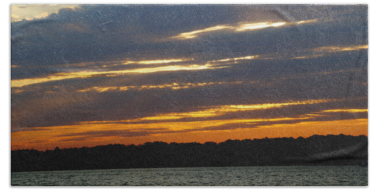 Sunset Hand Towel featuring the photograph Alum Creek Sunset by Mike Murdock