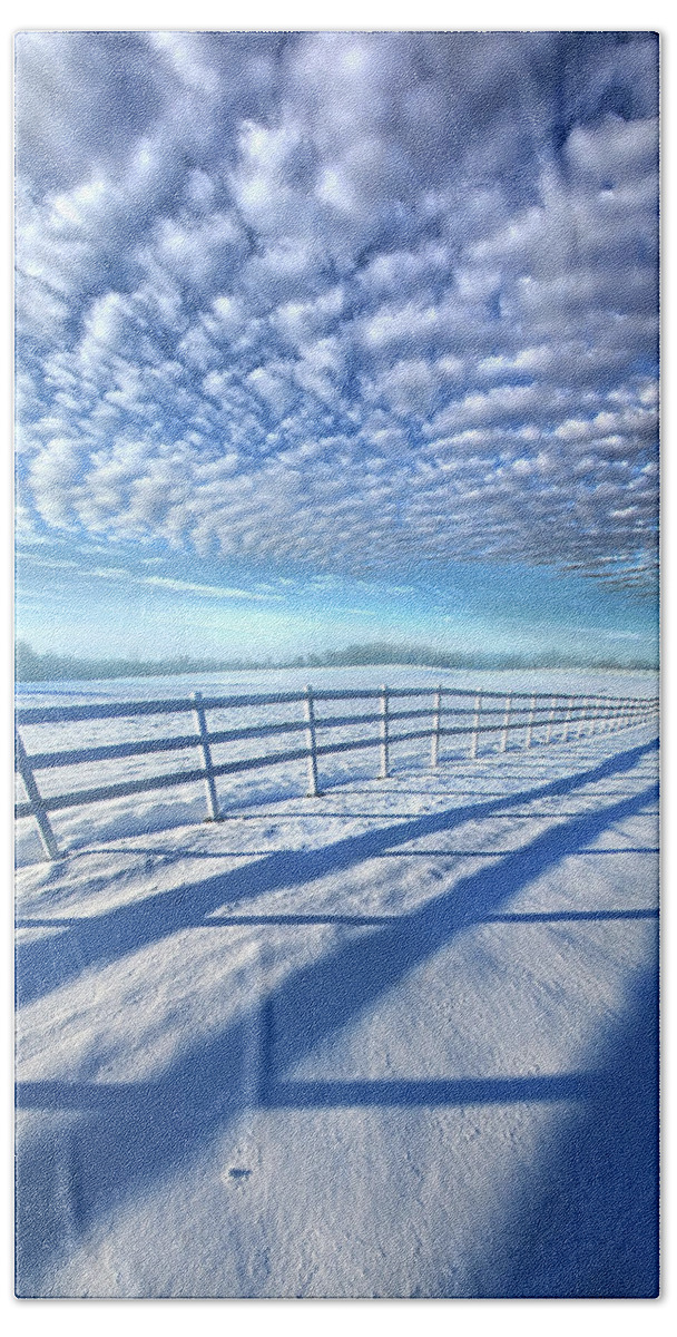 Clouds Hand Towel featuring the photograph Always Whiter On The Other Side Of The Fence by Phil Koch