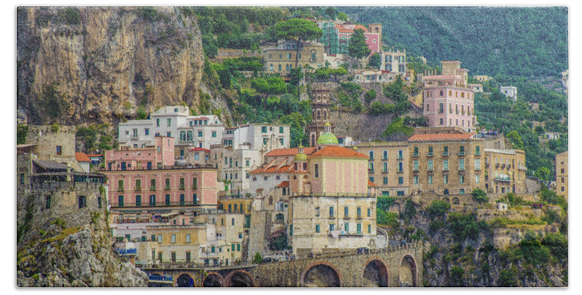 Amalfi Town Hand Towel featuring the photograph Amalfi-Amalfi Coast by Maria Rabinky