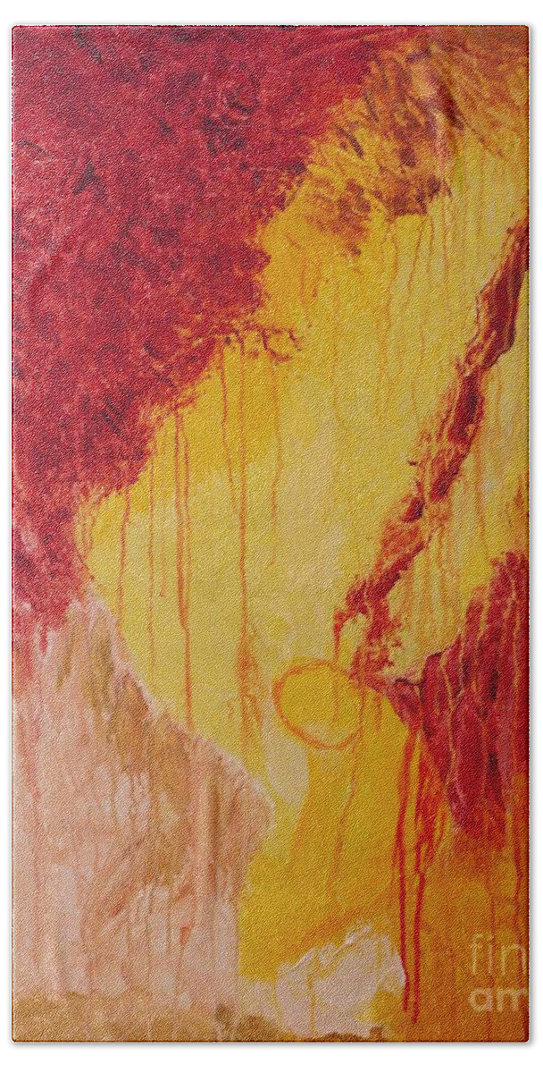 Abstract Bath Towel featuring the painting Amazing Love by Catalina Walker