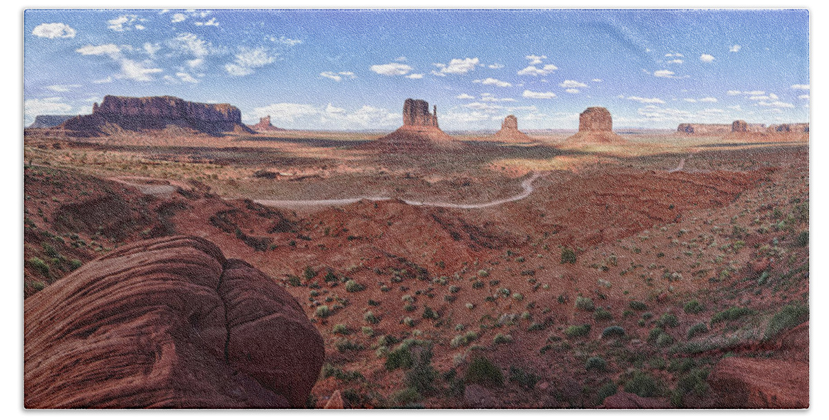 Arizona Hand Towel featuring the photograph Amazing Monument Valley by Andreas Freund