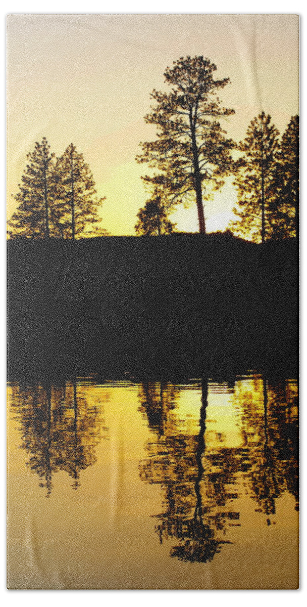 Nature Bath Towel featuring the photograph Amber Sunset by Ben Upham III
