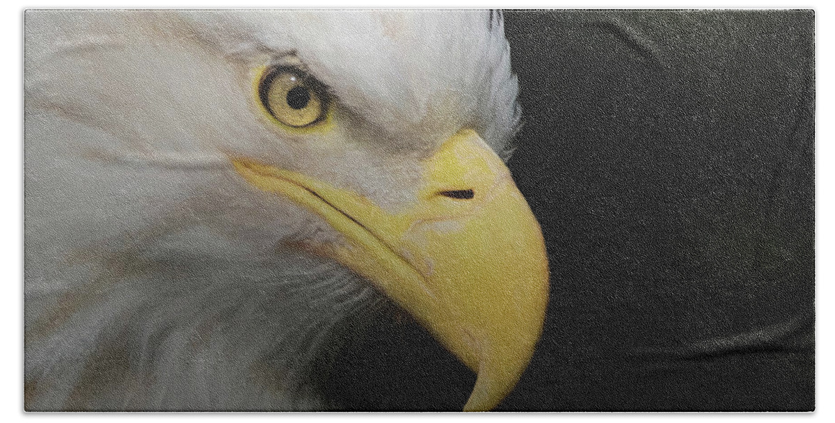 American Bald Eagle Bath Towel featuring the digital art American Bald Eagle Portrait 4 by Ernest Echols