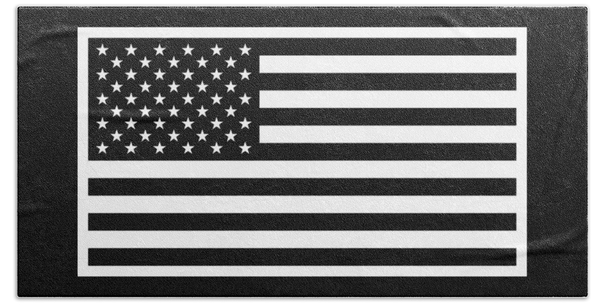 American Flag - Black and White Version Hand Towel by War Is Hell Store -  Pixels