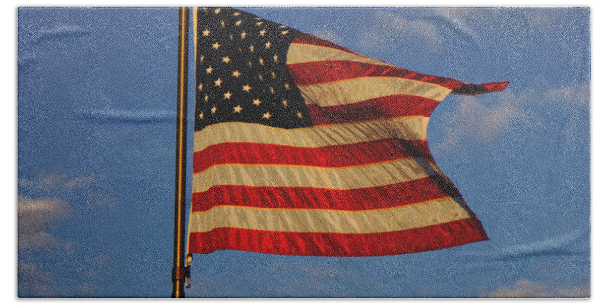 Flag Bath Towel featuring the photograph American Flag by Dennis Dugan