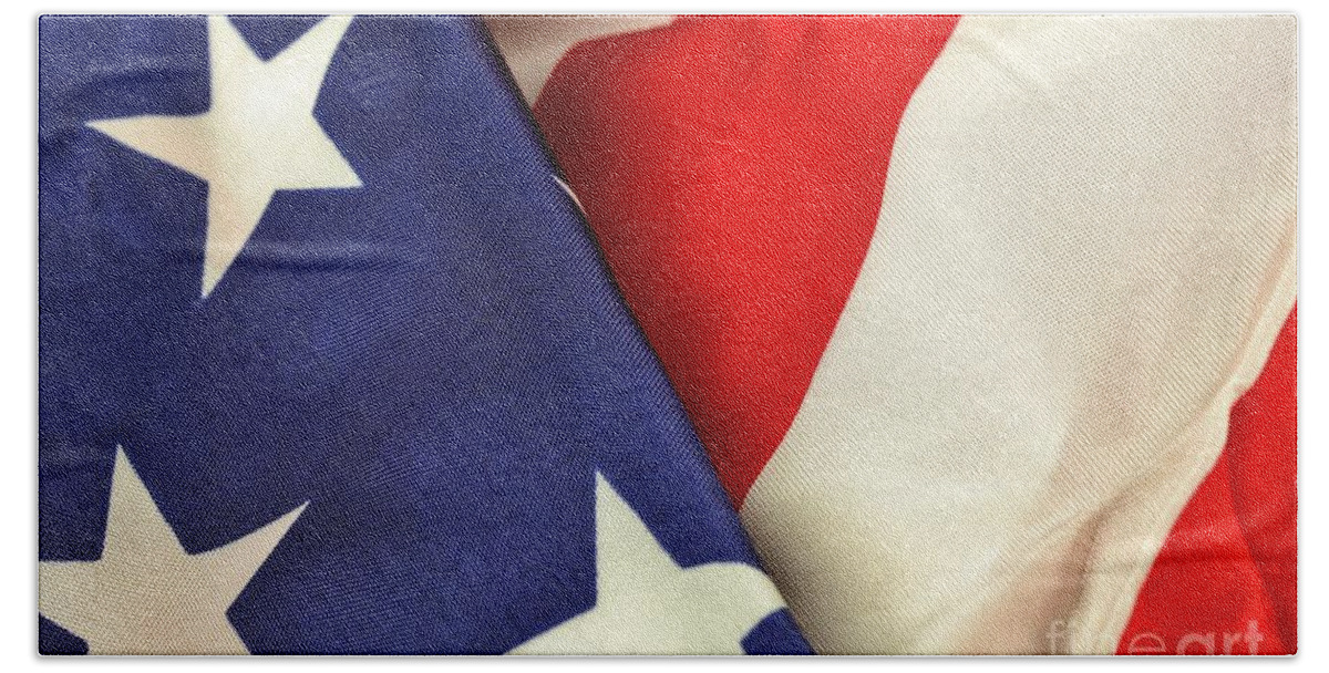 Patriotism Bath Towel featuring the photograph American Flag by Douglas Sacha