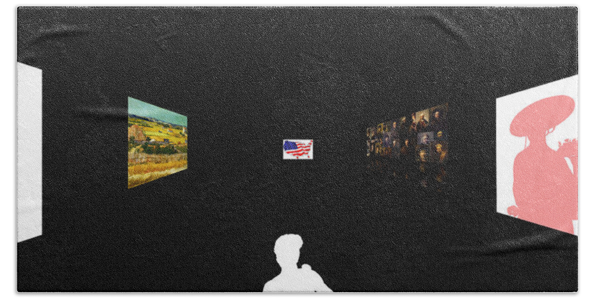 Postmodernism Bath Towel featuring the digital art American Intellectual 8 by David Bridburg