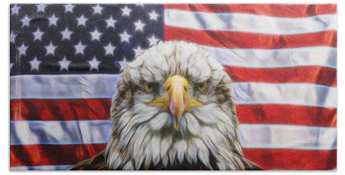 Eagle Bath Towel featuring the photograph American Pride by Scott Carruthers
